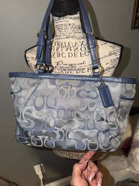 Coach | Bags | Coach Mollie Tote 25 Signature Chambray Denim Blue